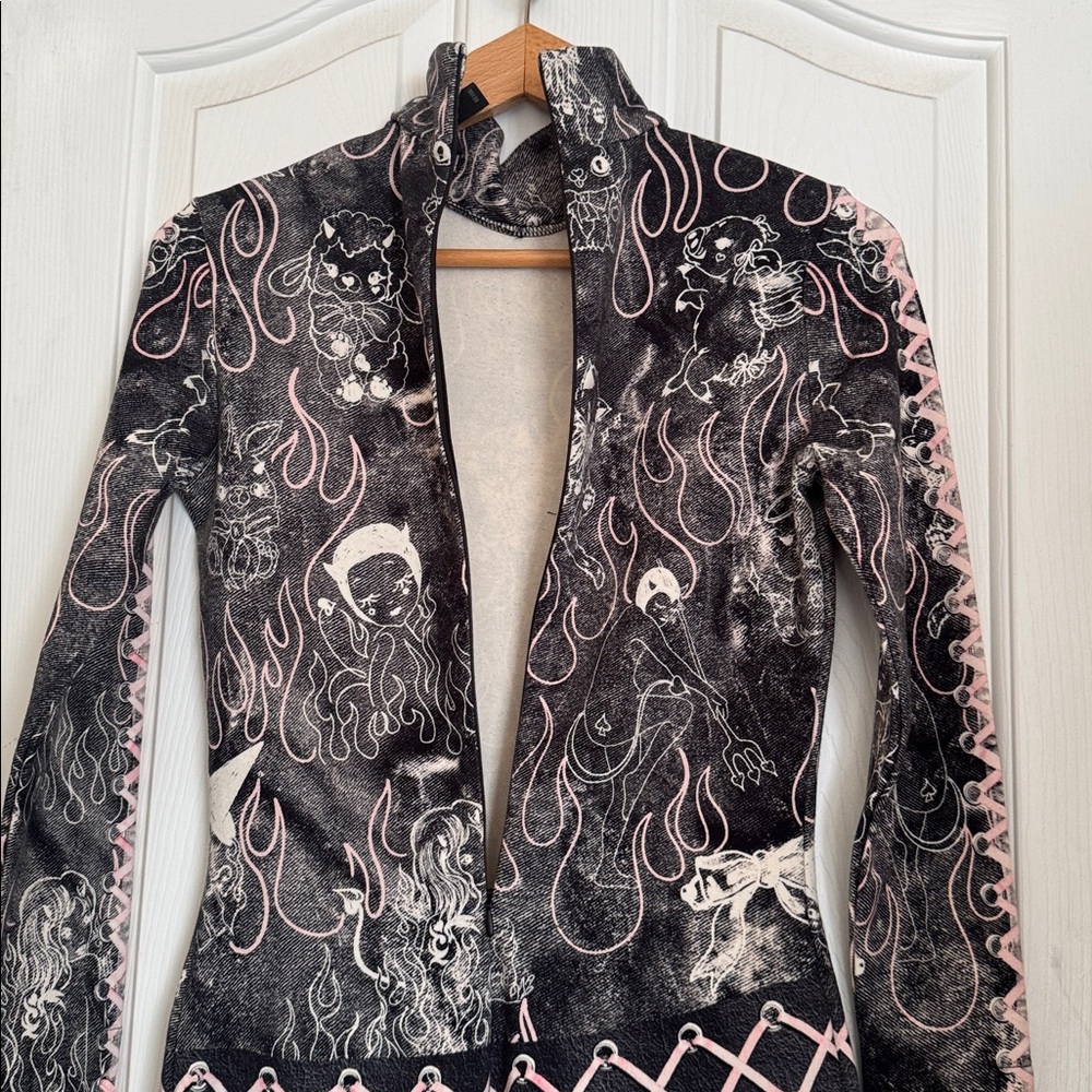 Desegual Maria Escote Y2K Punk Bow Detail Kawaia Mini Slim Dress size S - Picture 5 of 10